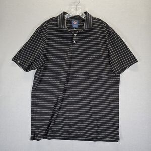 Donald Ross Polo Golf Shirt Mens XL  Black Striped Performance Stretch